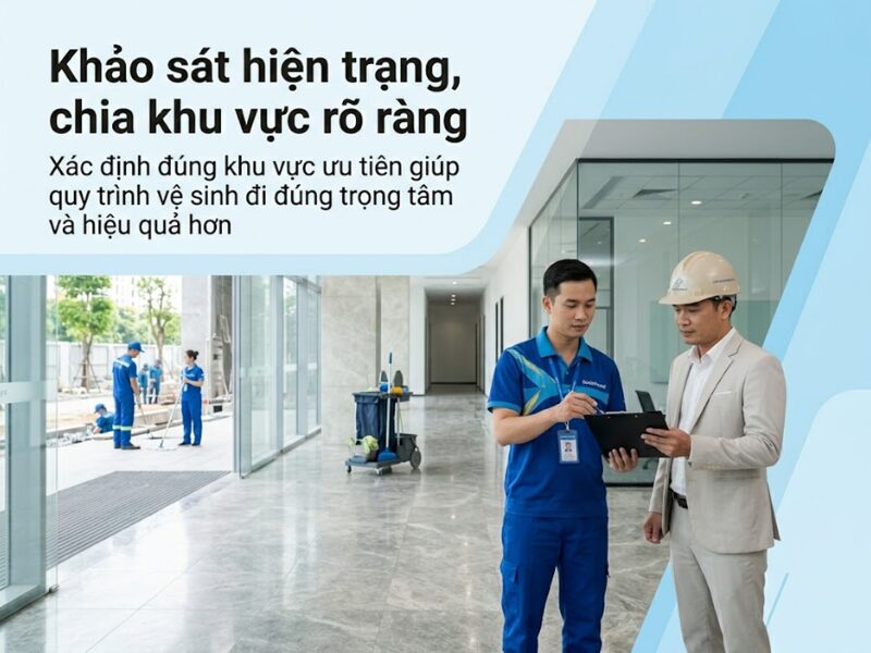 Quy trình vệ sinh công nghiệp gồm những bước nào để công trình luôn sạch và vận hành ổn định? quy trình vệ sinh công nghiệp